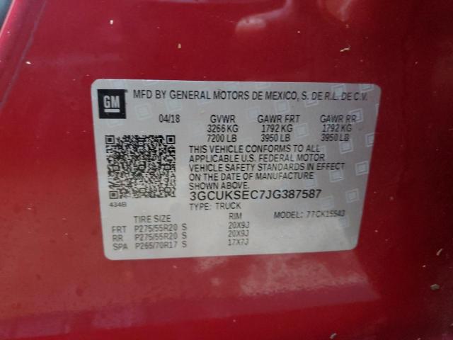 Photo 12 VIN: 3GCUKSEC7JG387587 - CHEVROLET SILVERADO 