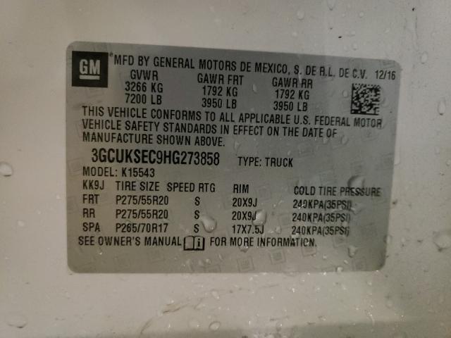 Photo 9 VIN: 3GCUKSEC9HG273858 - CHEVROLET SILVERADO 