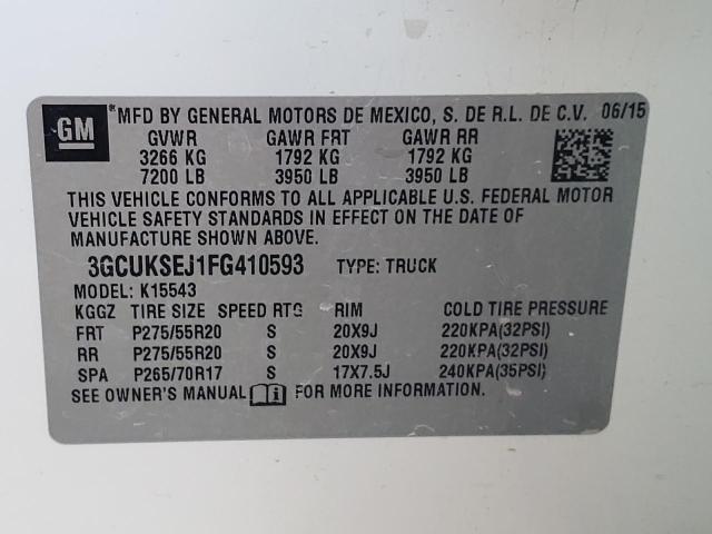 Photo 9 VIN: 3GCUKSEJ1FG410593 - CHEVROLET SILVERADO 