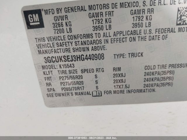 Photo 8 VIN: 3GCUKSEJ3HG440908 - CHEVROLET SILVERADO 1500 