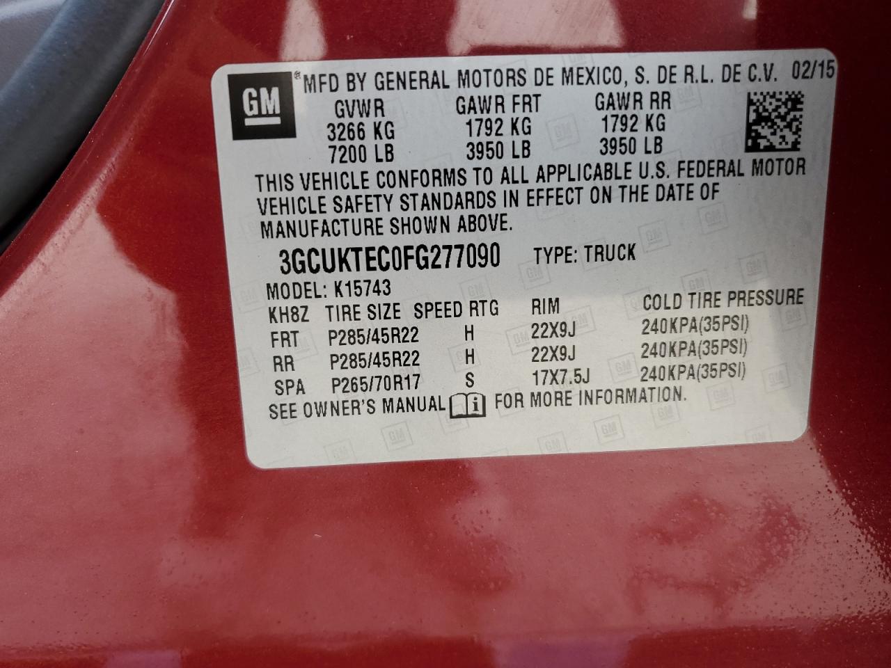 Photo 11 VIN: 3GCUKTEC0FG277090 - CHEVROLET SILVERADO 