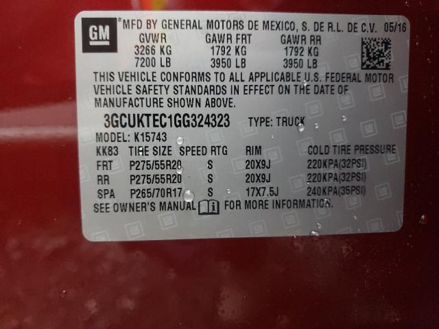 Photo 9 VIN: 3GCUKTEC1GG324323 - CHEVROLET SILVERADO 