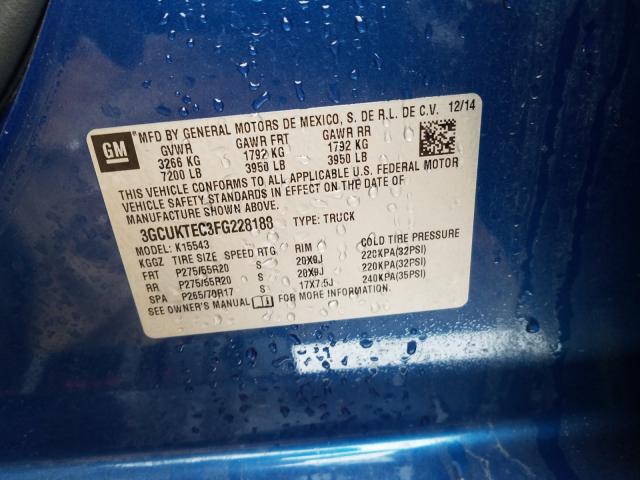 Photo 9 VIN: 3GCUKTEC3FG228188 - CHEVROLET SILVERADO 