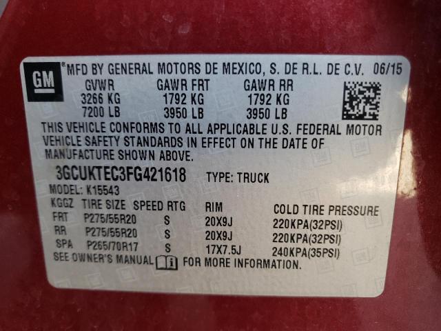 Photo 9 VIN: 3GCUKTEC3FG421618 - CHEVROLET SILVERADO 