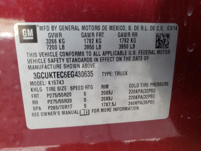 Photo 9 VIN: 3GCUKTEC6EG430635 - CHEVROLET SILVERADO 