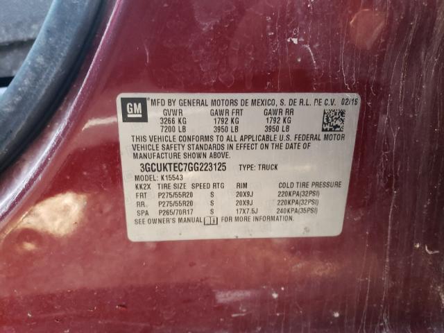 Photo 9 VIN: 3GCUKTEC7GG223125 - CHEVROLET SILVERADO 