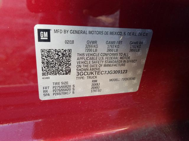 Photo 9 VIN: 3GCUKTEC7JG309123 - CHEVROLET SILVERADO 