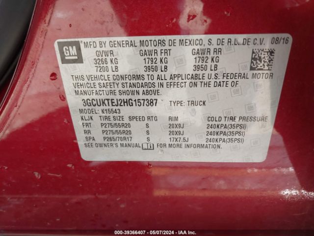 Photo 8 VIN: 3GCUKTEJ2HG157387 - CHEVROLET SILVERADO 