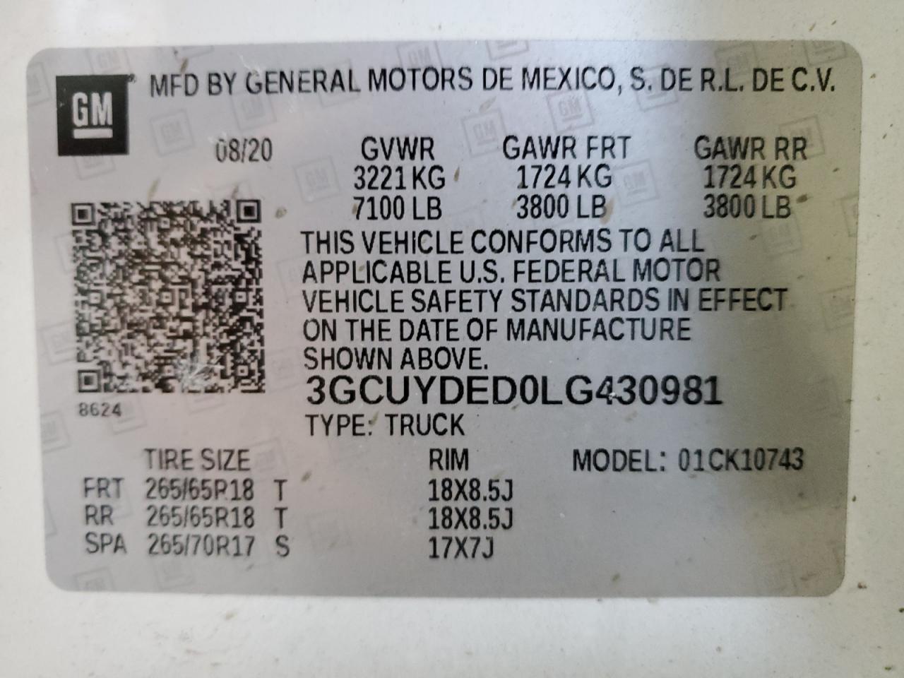 Photo 11 VIN: 3GCUYDED0LG430981 - CHEVROLET SILVERADO 