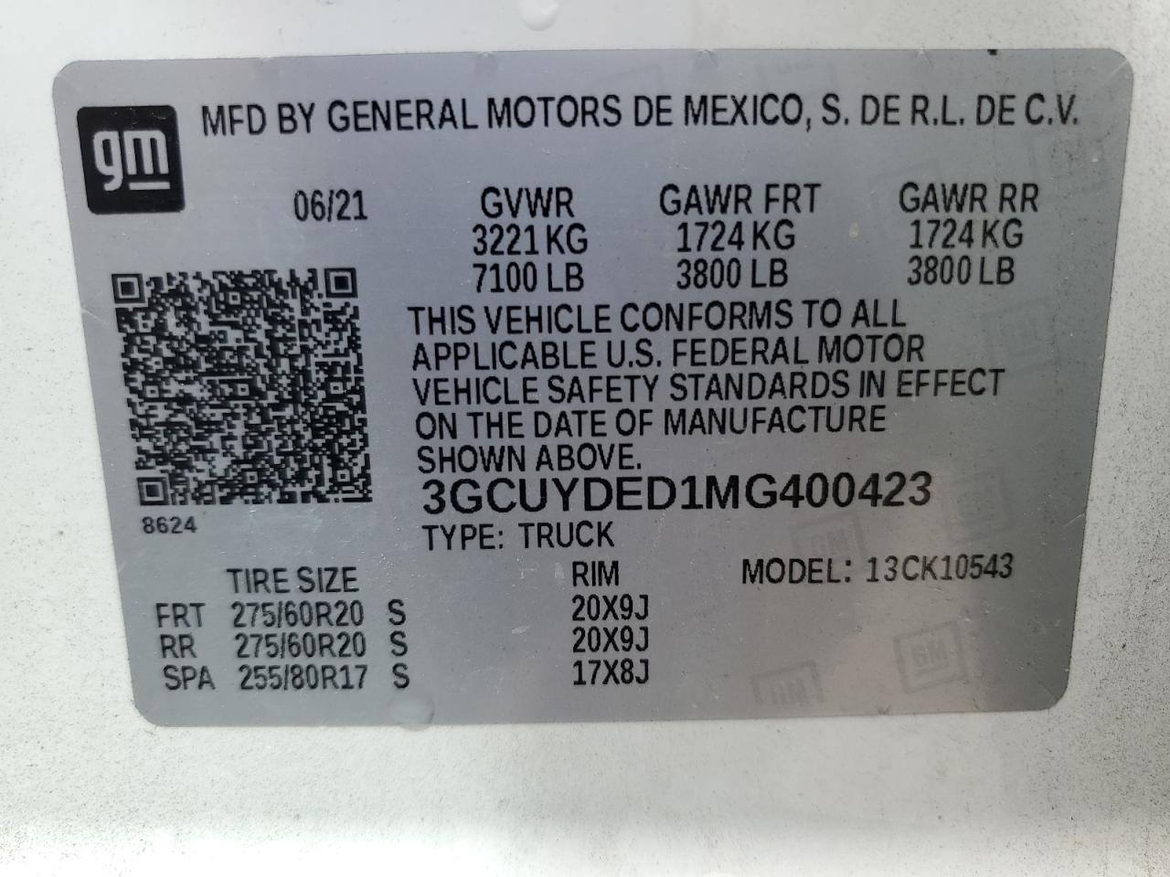 Photo 12 VIN: 3GCUYDED1MG400423 - CHEVROLET SILVERADO 