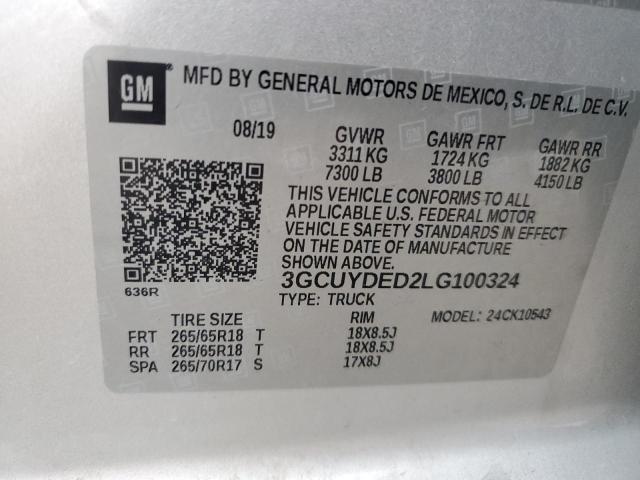 Photo 12 VIN: 3GCUYDED2LG100324 - CHEVROLET SILVERADO 