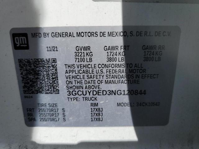 Photo 11 VIN: 3GCUYDED3NG120844 - CHEVROLET SILVERADO 