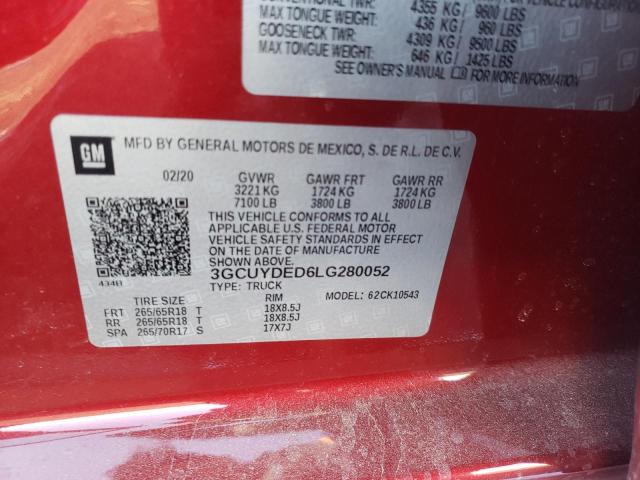 Photo 9 VIN: 3GCUYDED6LG280052 - CHEVROLET SILVERADO 