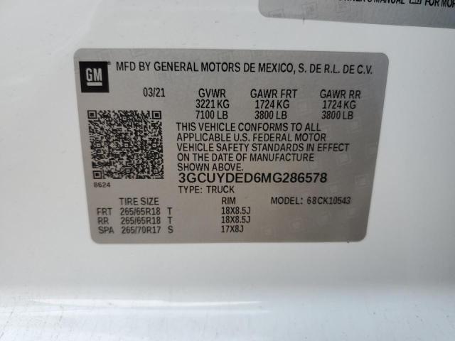 Photo 11 VIN: 3GCUYDED6MG286578 - CHEVROLET SILVERADO 