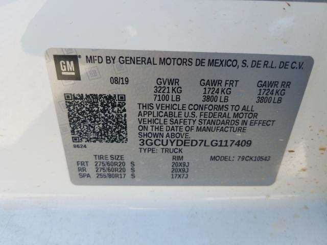 Photo 9 VIN: 3GCUYDED7LG117409 - CHEVROLET SILVERADO 