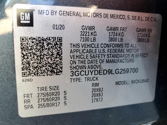 Photo 11 VIN: 3GCUYDED9LG259700 - CHEVROLET ALL MODELS 