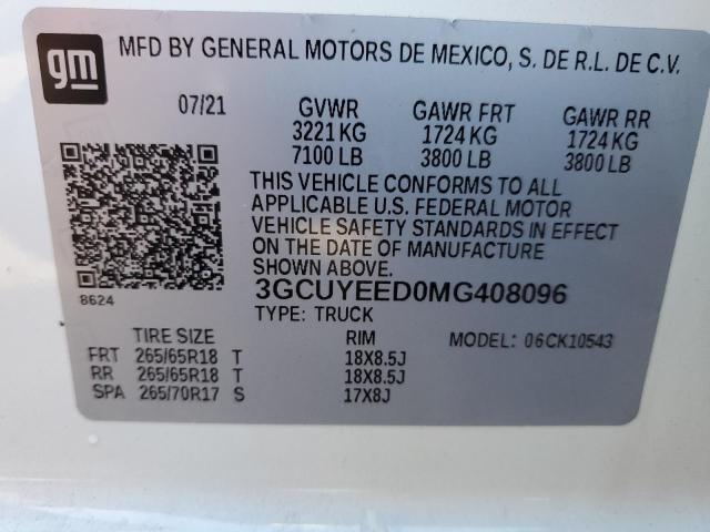 Photo 11 VIN: 3GCUYEED0MG408096 - CHEVROLET SILVERADO 