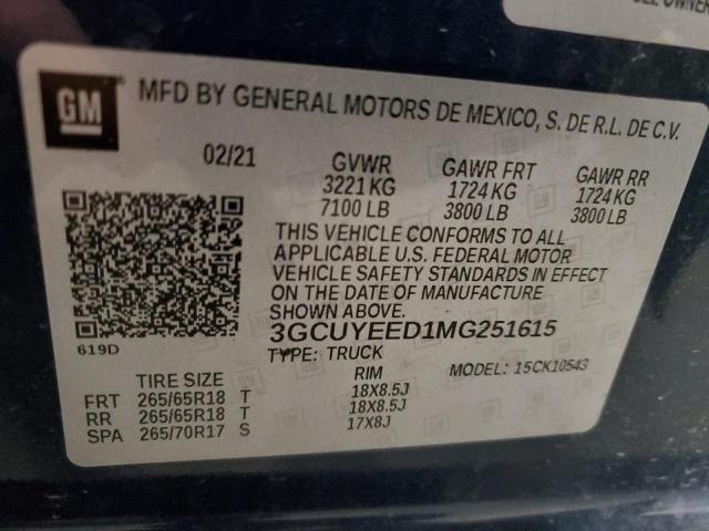 Photo 11 VIN: 3GCUYEED1MG251615 - CHEVROLET 1500 