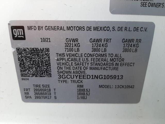 Photo 11 VIN: 3GCUYEED1NG105913 - CHEVROLET SILVERADO 