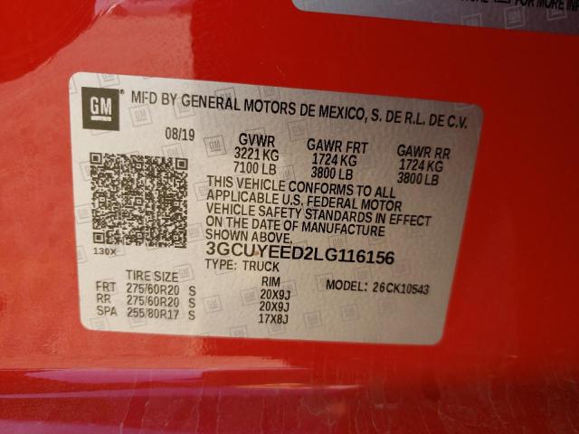 Photo 11 VIN: 3GCUYEED2LG116156 - CHEVROLET SILVERADO 