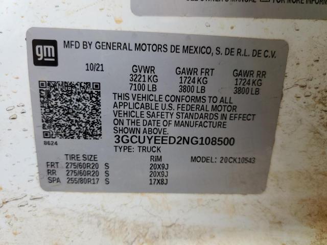 Photo 11 VIN: 3GCUYEED2NG108500 - CHEVROLET SILVERADO 