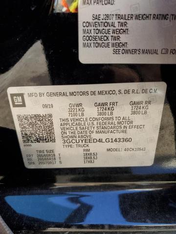 Photo 11 VIN: 3GCUYEED4LG143360 - CHEVROLET SILVERADO 