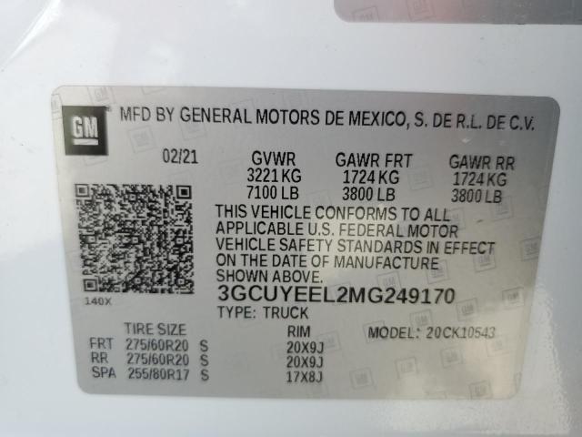 Photo 11 VIN: 3GCUYEEL2MG249170 - CHEVROLET SILVERADO 