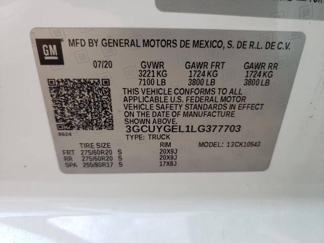 Photo 9 VIN: 3GCUYGEL1LG377703 - CHEVROLET SILVERADO 