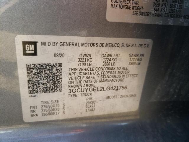 Photo 11 VIN: 3GCUYGEL2LG421756 - CHEVROLET SILVERADO 