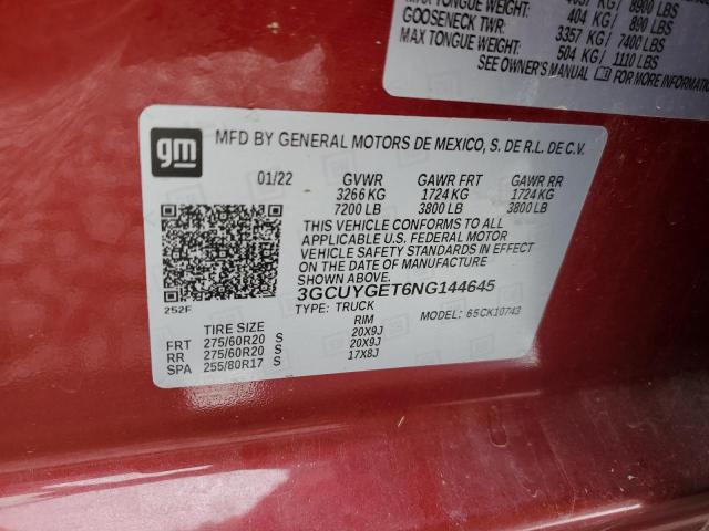 Photo 11 VIN: 3GCUYGET6NG144645 - CHEVROLET SILVERADO 