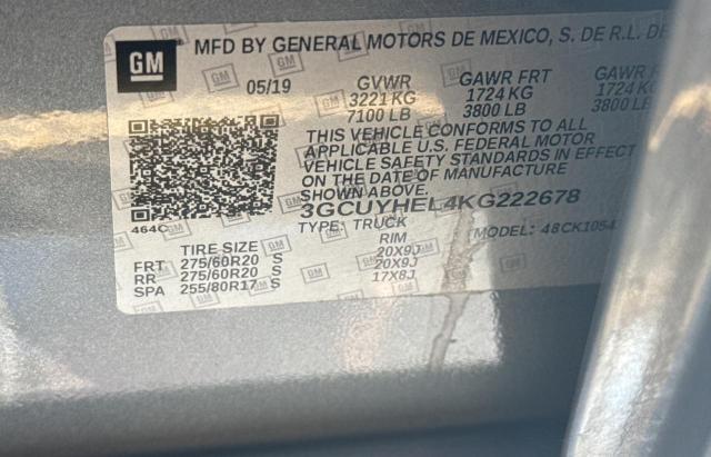 Photo 9 VIN: 3GCUYHEL4KG222678 - CHEVROLET SILVERADO 