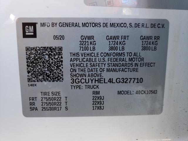 Photo 9 VIN: 3GCUYHEL4LG327710 - CHEVROLET SILVERADO 