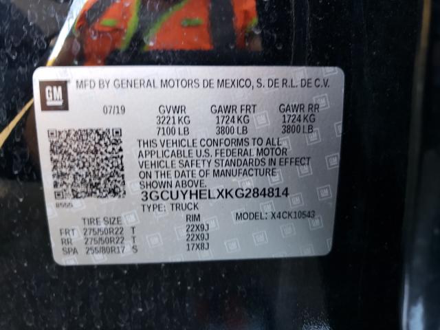 Photo 9 VIN: 3GCUYHELXKG284814 - CHEVROLET SILVERADO 