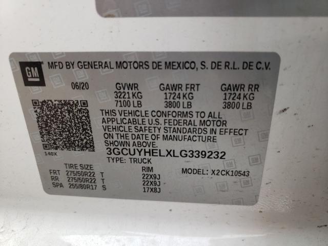 Photo 9 VIN: 3GCUYHELXLG339232 - CHEVROLET SILVERADO 