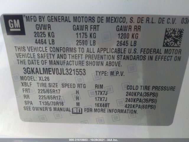 Photo 8 VIN: 3GKALMEV0JL321553 - GMC TERRAIN 