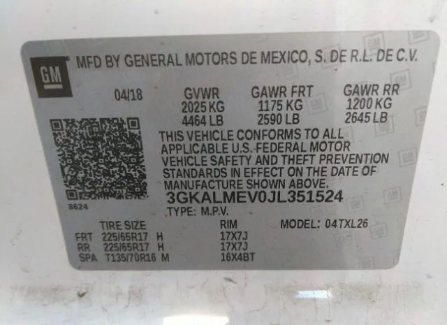 Photo 8 VIN: 3GKALMEV0JL351524 - GMC TERRAIN 