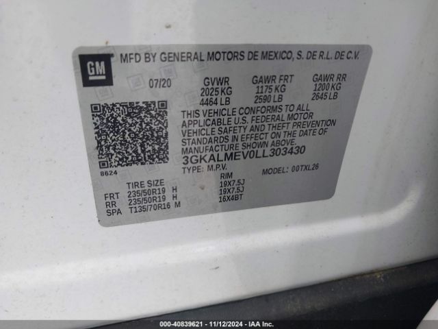 Photo 8 VIN: 3GKALMEV0LL303430 - GMC TERRAIN 