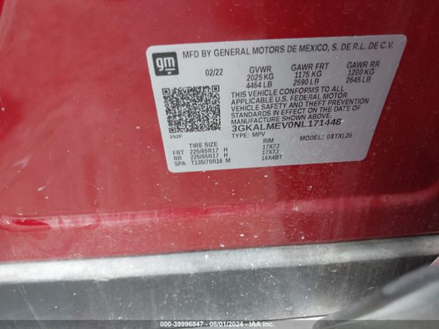 Photo 8 VIN: 3GKALMEV0NL171448 - GMC TERRAIN 