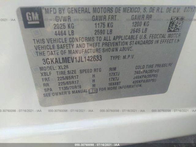 Photo 8 VIN: 3GKALMEV1JL142633 - GMC TERRAIN 