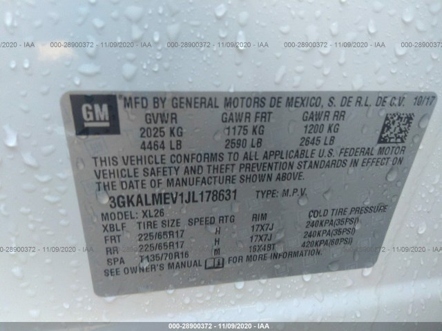 Photo 8 VIN: 3GKALMEV1JL178631 - GMC TERRAIN 