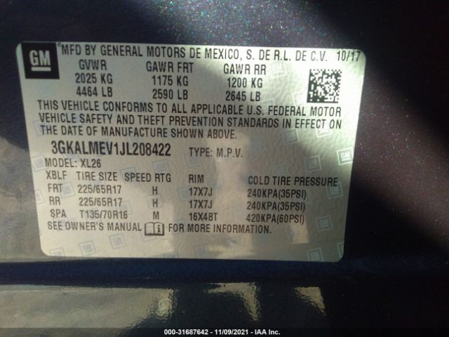 Photo 8 VIN: 3GKALMEV1JL208422 - GMC TERRAIN 