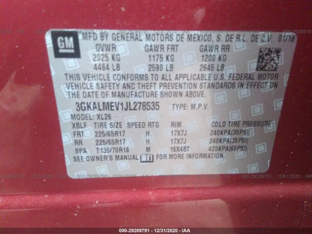 Photo 8 VIN: 3GKALMEV1JL278535 - GMC TERRAIN 