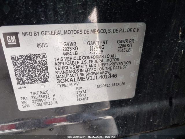 Photo 8 VIN: 3GKALMEV1JL401346 - GMC TERRAIN 