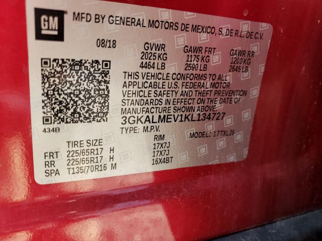 Photo 9 VIN: 3GKALMEV1KL134727 - GMC TERRAIN SL 