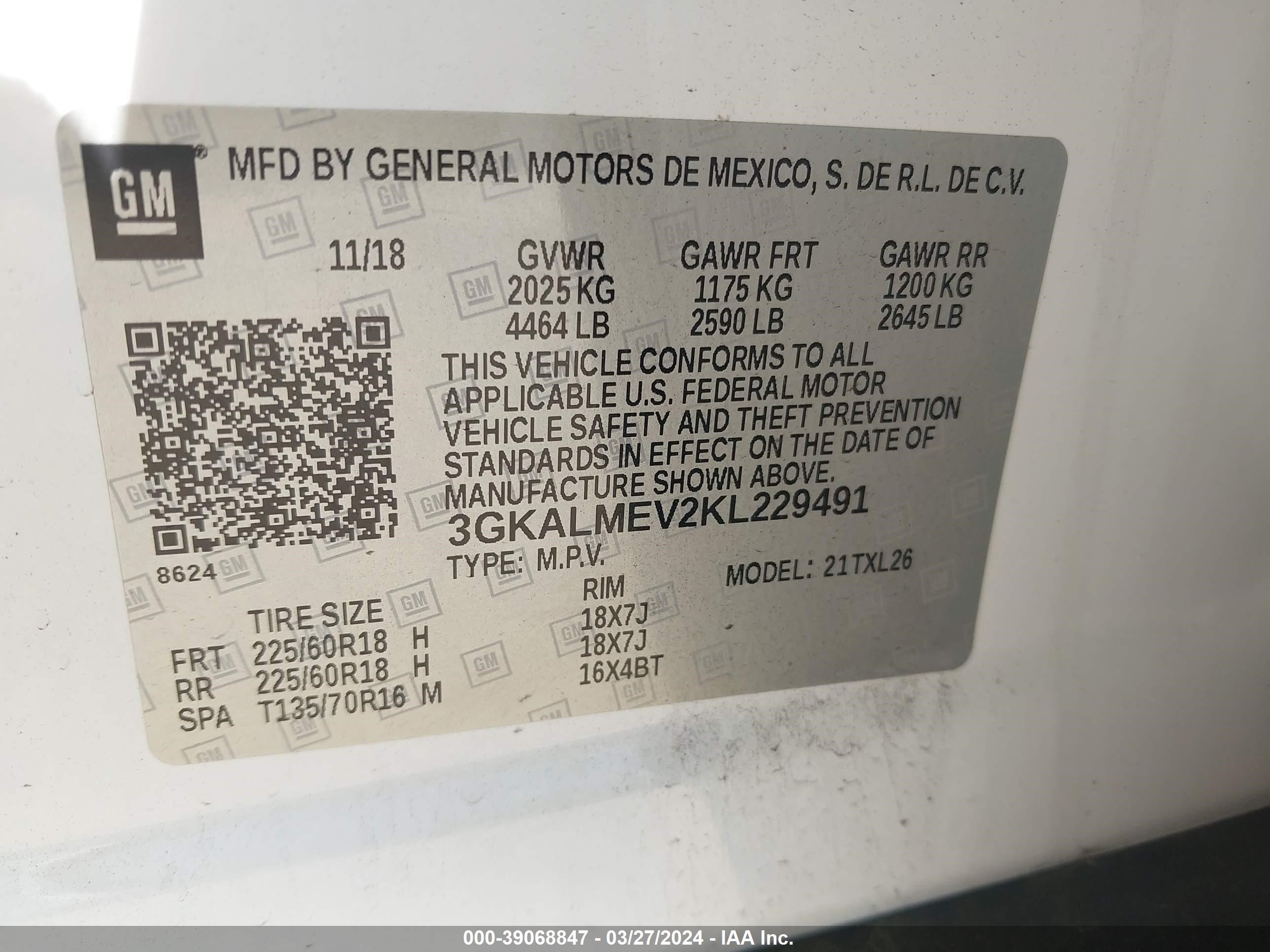 Photo 8 VIN: 3GKALMEV2KL229491 - GMC TERRAIN 