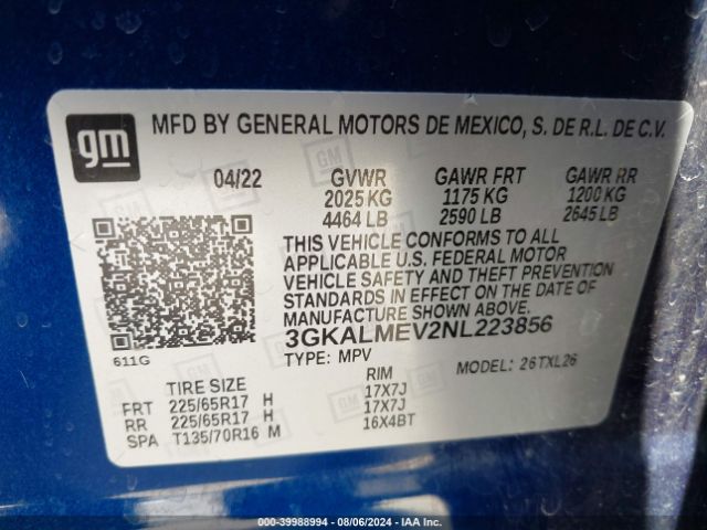 Photo 8 VIN: 3GKALMEV2NL223856 - GMC TERRAIN 