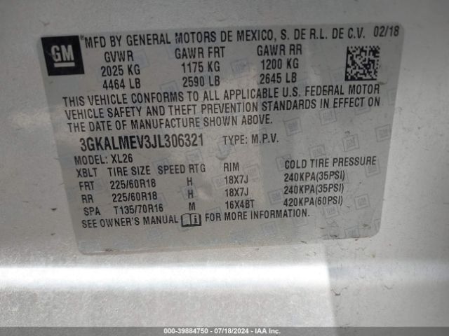 Photo 8 VIN: 3GKALMEV3JL306321 - GMC TERRAIN 