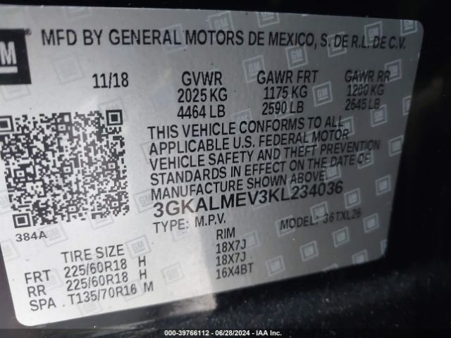 Photo 8 VIN: 3GKALMEV3KL234036 - GMC TERRAIN 