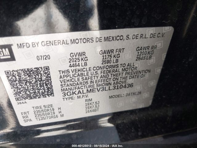 Photo 8 VIN: 3GKALMEV3LL310436 - GMC TERRAIN 