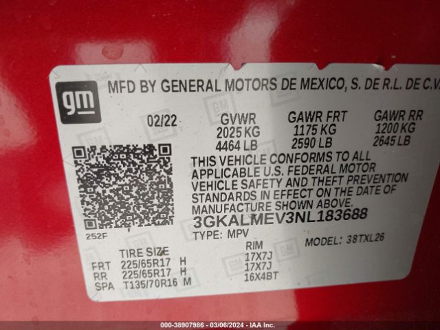 Photo 8 VIN: 3GKALMEV3NL183688 - GMC TERRAIN 